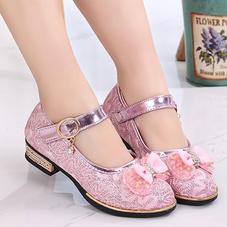 

〖CFXNMZGR〗Girls Sandals Girls Baby Princess Shoes Rhinestone Bow Sandals Dancing Shoes Infant Pearl Bling Shoes Single Kids Shoes