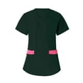 thumbnail image 3 of Jinhomg Scrubs Set for Women Casual Loose V-Neck Top & Straight Leg Pants with Pockets Lightweight Comfy Quick Dry Nurse Working Uniform Green XL, 3 of 7