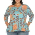 thumbnail image 1 of White Mark Women's Plus Size Vibrant Boho Swing Top, 1 of 6