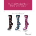 thumbnail image 2 of MeMoi I Love Coffee Bamboo Blend Crew Socks - Womens - Female, 9-11, Navy Blazer, 2 of 7