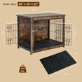 thumbnail image 3 of Pefilos 32" Dog Crate for Small Dogs with Tray and Double Door, Wood Dog Cages Furniture, Indoor Kennel, Brown, 3 of 7