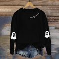 thumbnail image 6 of NMMUED Plus Size Halloween Shirt, Fall Tops for Women 2025, Halloween Long Sleeve Shirt, Cute Sweatshirts, Halloween Womens Clothing, Oversized Crewneck Sweatshirt Women, Black S, 6 of 7