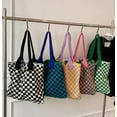 thumbnail image 7 of HMSHA Knit Shoulder Bag for Women Plaid Hobo Bag Chic Checkboard Satchel Purse for Work School 2022, 7 of 7