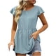 thumbnail image 1 of Blusas casuales de manga corta con cuello redondo de color sólido para mujer OAVQHLG3B Store  lin121212, 1 of 4