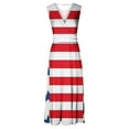 thumbnail image 4 of CFLVAEK Womens American Flag Dresses 4th of July Dress Casual Sleeveless Wrap Dress Elegant V Neck Patriotic Dress Independence Day Sundress XXL, 4 of 5