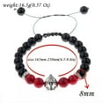 thumbnail image 3 of RSAMD 8MM Owl Buddha Beaded Natural Lava Stone Gold Silver Charm Fashion Men Bracelets-176-16, 3 of 3