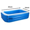 thumbnail image 4 of 83" x 55" x 22" Inflatable Swimming Pool Full-Sized Above Ground Kiddie Family Lounge Pool for Adult, Kids, Toddlers, Thickened, Blow Up for Backyard, Garden, Party, Blue, 4 of 7