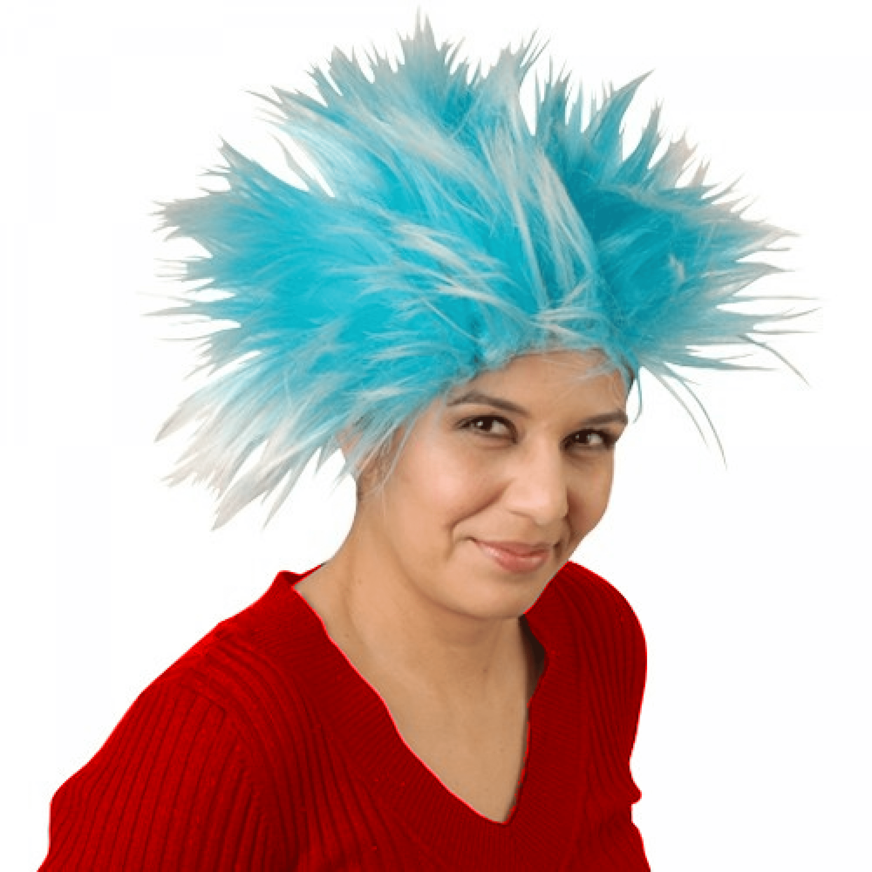 Kids Thing 1 or Thing 2 Style Blue Curly Wig 