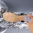 thumbnail image 6 of Uobin Women's Heeled Sandals Square Open Toe Butterfly Ankle Strap Block Heels Strappy Clear Heels Low Heels, 6 of 9