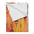 thumbnail image 2 of Traditional Soft Flannel Fleece Throw Blanket, Lanterns Garland Middle Eastern Theme Oriental Artwork, Cozy Plush for Indoor and Outdoor Use, 50" x 70", Orange Vermilion Black, by Ambesonne, 2 of 5