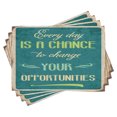 thumbnail image 1 of Ambesonne Saying Place Mats Set of 4, Retro Poster, Standard Size, Jade Green Tan, 1 of 6