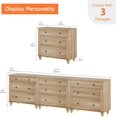 thumbnail image 5 of 100 inch TV Stand with 9 Drawers, Wood TV Cabinet Entertainment Center for 75/80/85/90 Inch TVs, 3-in-1 Kids Dresser with 3 Drawers for Living Room or Bedroom, Oak, 5 of 7