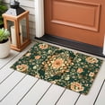 thumbnail image 2 of Bohemian Green Flower Pattern Washable Area Rug 2 x 3 ft Vintage Tribal Ethnic Pink Floral Leaf , Soft Non Slip Rugs Stain Repellent Indoor Felt Carpet for Living Dining Room Bedroom Home Office, 2 of 9