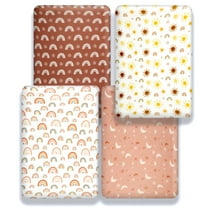 4 Pack Boho Crib Sheets Nursery Sheets Neutral Unisex Fitted Baby Standard Crib Sheets