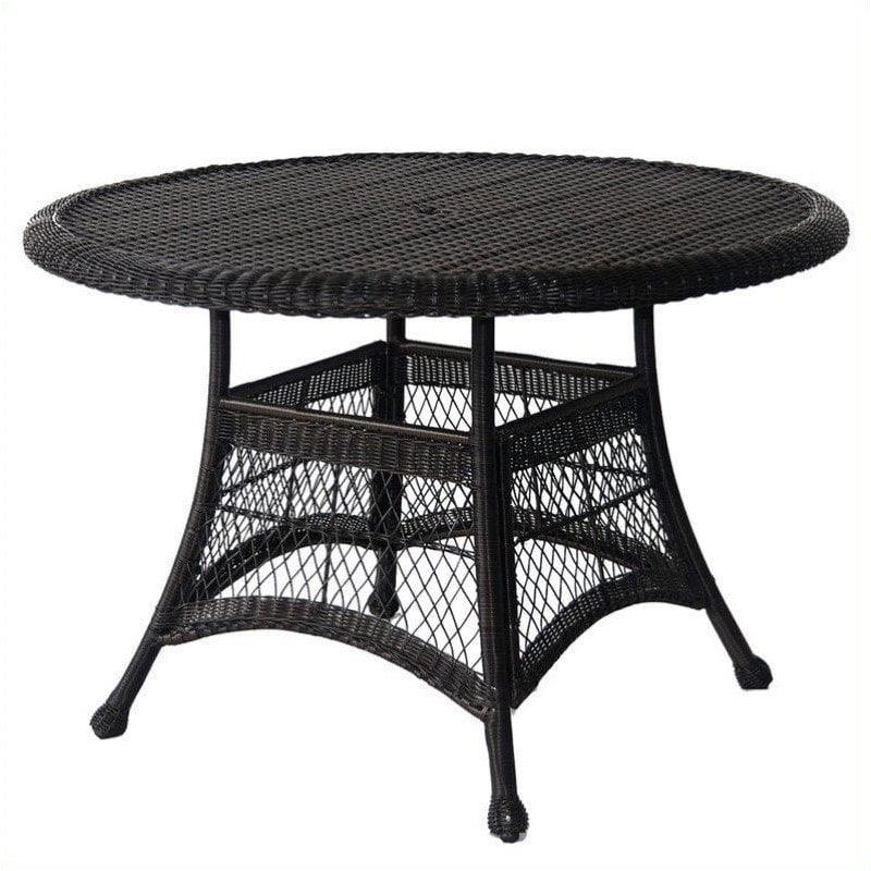 Kingfisher Lane Wicker 44 Round Dining Table In Espresso Com - Kingfisher Garden Outdoor Patio Table Top Heater