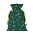thumbnail image 2 of XMXT Christmas Drawstring Gift Bags, Green Christmas Pine Leaves Wrapping Sacks Candy Packing Bag Party Decorations Favor Bags, S, 2 of 8