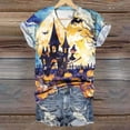 thumbnail image 2 of Women Fashion V Neck Short Sleeve Halloween Graphic T Shirt Short Sleeve Shirt Casual Tops, 2 of 4