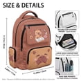thumbnail image 4 of FKELYI Brown Cartoon Capybara Print 17 Inch School Backpack for Kids Backpacks with Multi-Pockets Casual Daypack Travel Rucksack for Hiking Traveling Camping, 4 of 7