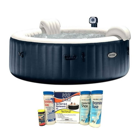 Intex Pure Spa 6 Person Inflatable Hot Tub with 14888 Chemical Maintenance