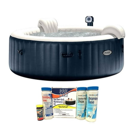 Intex Pure Spa 6 Person Inflatable Hot Tub with 14888 Chemical Maintenance (Best Rated Small Hot Tubs)