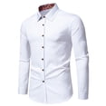thumbnail image 4 of Mens Dress Shirts Spring Triangle Collar Cashew Floral Color Long Sleeved Comfortable Breathable Gathering Vacation Trendy Button Down Tops Sizes XXL, 4 of 4