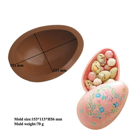 

Dadiy 3D Half Sphere Easter Eggs Silicone Mold DIY Cake Chocolate Egg Mold Happy Easter Party Decoration Supplies Kitchen Baking Tools(Round)