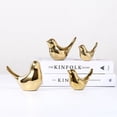 thumbnail image 5 of 2X Casa Polar, Figuras de PáJaros Dorados, Estatuas de PáJaros de Cerámica Moderna, Escultura de Animales, Decoración del Hogar, Manualidades, Cerámica Dorada, XL, 5 of 5