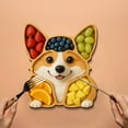 thumbnail image 6 of Eliaeconx Dog Themed Solid Wood Tray Household Wooden Cooked Food Platter Dog Shaped Wooden Fruit And Snack Tray Corgi (Orange), 6 of 6