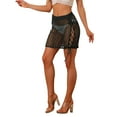 thumbnail image 1 of Falda de cobertura de ganchillo con flecos de cintura alta para mujer INSPIRE CHIC, color negro, talla S, 1 of 6