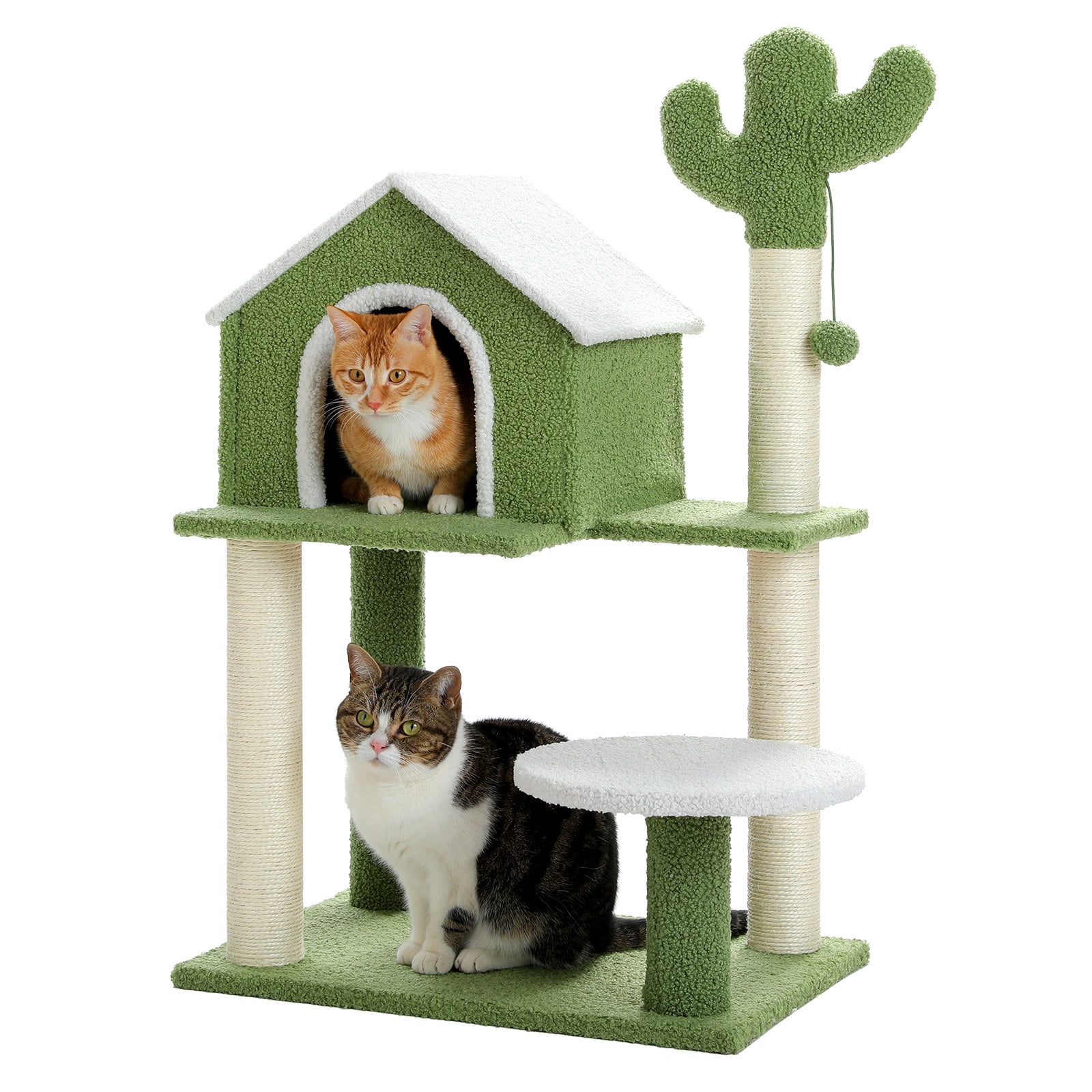 Made4Pets Cat Tree with Cozy Cat Condo and Scratching Post, 21.3"x15.6"x34.5"