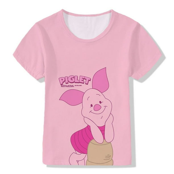 Camiseta de verano de Winnie The Pooh y Tigger para niños, camiseta de Kawai Disney, ropa informal de dibujos animados para niños, niñas y niños, manga corta 110 zhangmengya CONDUJO