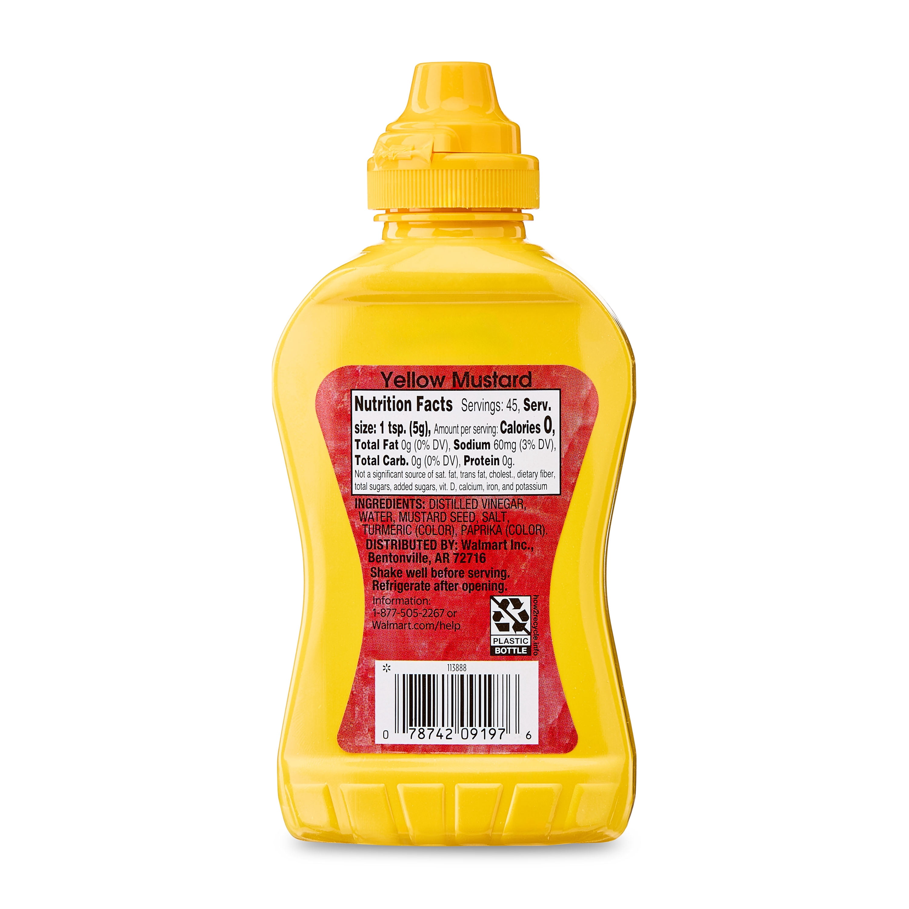 Great Value Yellow Mustard, 8 oz