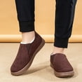thumbnail image 3 of Snow Boots for Men Casual Suede Round Toe Furry Lined Slip on Booties Low Top Soft Sole Lightweight Warm Winter Walking Shoes Brown Size 9, 3 of 7