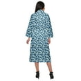 thumbnail image 3 of Moomaya Cotton Robe Women Long Printed Cotton Crossover Summer Bathrobes, 3 of 6