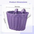 thumbnail image 4 of Kids Bike Basket, Bicycle Front Handlebar Handwoven Wicker Basket Bicycles Basket for Boys Girls Bike Decoration Accessories, 4 of 5