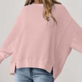 thumbnail image 6 of Women's Fall Oversized Sweatshirts Casual Long Sleeve Crewneck Waffle Knit Pullover Top Loose Fit Shirts, 6 of 6