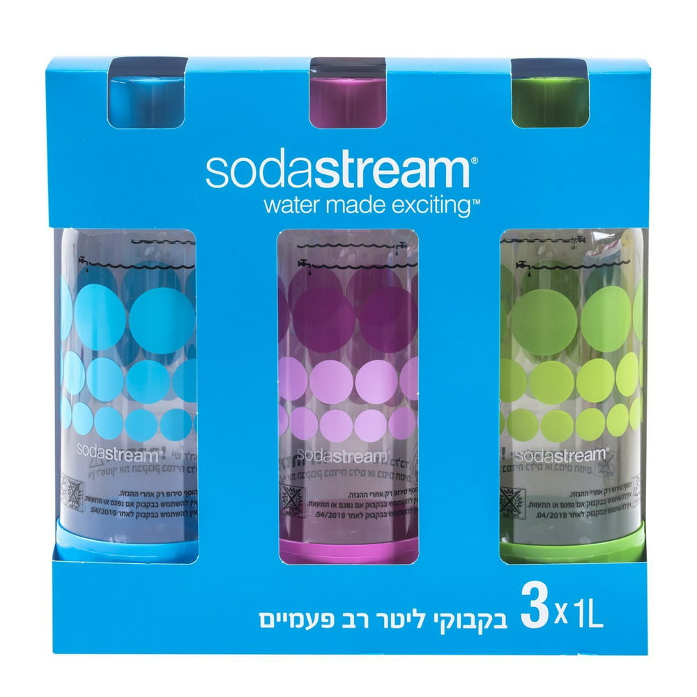 Original Sodastream Three Pack 1 Liter Carbonating Bottles - Lasts 2