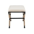 thumbnail image 5 of Linon Winther X Frame Bench or Ottoman, Rope Wrapped Metal Legs with Natural Linen Fabric, 5 of 8