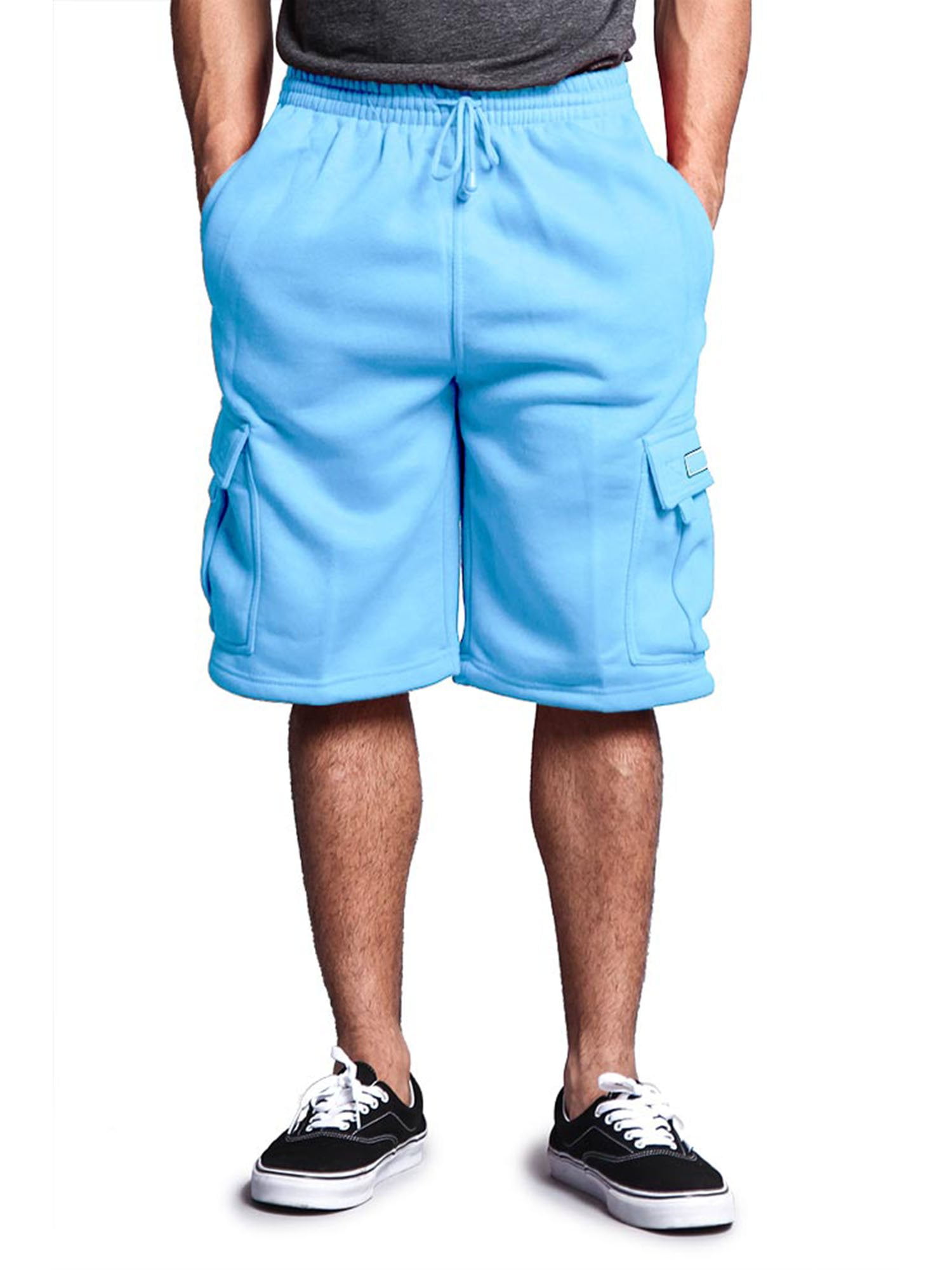 G-Style Herren Cargo-Shorts Aus Fleece – Bequeme Freizeitshorts Mit Kordelzug & Klett-Taschen