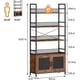 thumbnail image 2 of 70.87-pulgada de altura rustic estante industrial de libros con 4-tier abiertos almacenamiento estante y doors estilo rural-style estante para dormitorio sala de estar home y oficina, 2 of 7