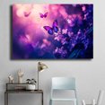 thumbnail image 4 of Mudket Purple Lilac Flowers with Butterflies Canvas Wall Art, Framed Floral Print, Ready to Hang Wall Decor for Bedroom Living Room, Whimsical Nature Artwork - 12"L x 8"W, 4 of 10