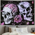 thumbnail image 2 of BCIIG  Skull Brain Tapestry Trippy Skeleton Eyes Tapestry Goth Snake Tapestry Psychedelic Flowers Tapestry Horror Moon Phase Tapestry Wall Hanging for Bedroom Painting, 2 of 6