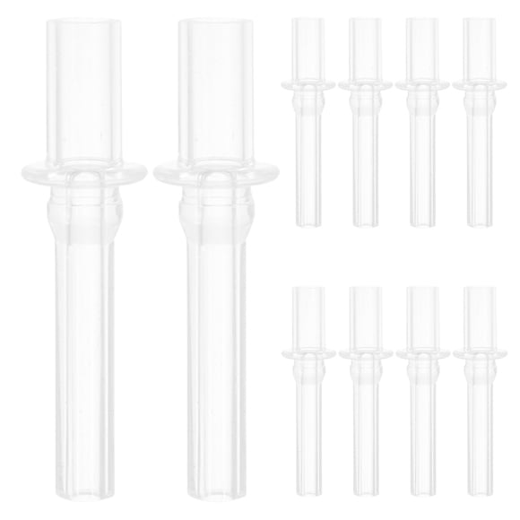 10 pajitas de silicona para vasos de beber, transparentes, reutilizables, con boquilla de tubo recto, largas, de repuesto para biberones de niños