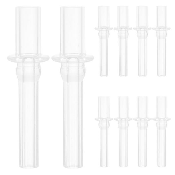 10 pajitas de silicona para vasos de beber, transparentes, reutilizables, con boquilla de tubo recto, largas, de repuesto para biberones de niños