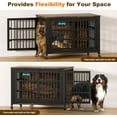 thumbnail image 6 of POAO 46.06"L Wooden Dog Crate Furniture,Double Doors Kennel Indoor with Name Tag,Sturdy Metal Dog Cage for Anxiety Dog for Decoration,Brown, 6 of 10