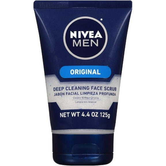 NIVEA FOR MEN Original, Deep Cleaning Face Scrub 4.4 oz (Pack of 6)