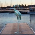thumbnail image 5 of 34 Inch Crane Statue for Garden Decor, Standing Heron Statue Garden Sculpture, Metal Bird Statue Yard Art for Backyard, Patio, Pool, Lawn, Cyan, 5 of 7