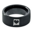 thumbnail image 2 of Tungsten New Mexico The Land of Enchantment State Heart Band Ring 9mm Men Women Comfort Fit Black Flat Cut Brushed Polished, 2 of 4
