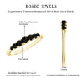 thumbnail image 5 of Rosec Jewels Black Onyx Half Eternity Ring for Women, Graduated Style Ring - 0.75 CT, 10K Yellow Gold, US 3.00, 5 of 6