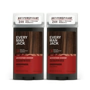Every Man Jack Antiperspirant Deodorant for Men, Cedarwood, Stick Twin Pack, 2.6oz each
